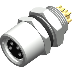 M8 Female Front 4 Pin Solder Type Panel Mount Connector