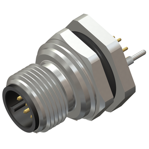 M12 Male M16 PCB Panel Mount, Rear 8 Pin Connector