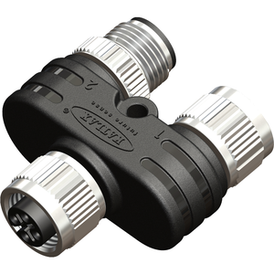 M12 Female to 1x Female & 1x Male 5 Pin Y-splitter