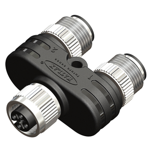 M12 Female to 2x Male 5 Pin Y-splitter