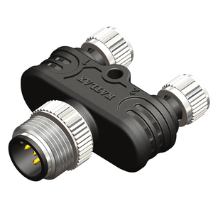 M12 Male 4 Pin to M8 2x Female 3 Pin Y-splitter