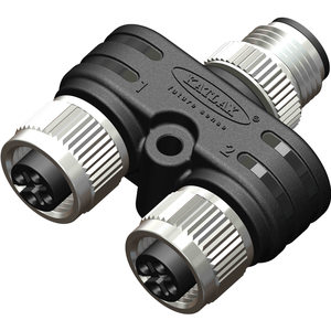 M12 Male to 2x Female 5 Pin Y-splitter