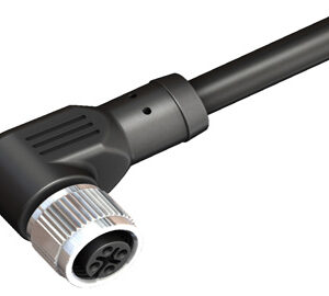 M12 Female Right Angle 4 Pin Connector