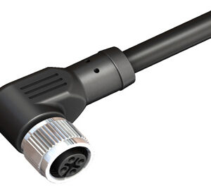 M12 Female Right Angle 4 Pin Connector