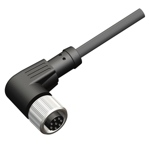 M12 Female Right Angle 8 Pin Shielded Connector
