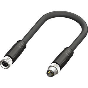 Dual M8 Female to Male Straight 3 Pin Connector