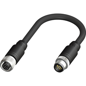 Dual M12 Female to Male Straight 12 Pin Connector