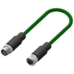M12 D-Coded Female to Male Straight 4 Pin Connector