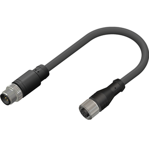 Dual M12 Female to Male Straight 8 Pin Shielded Connector