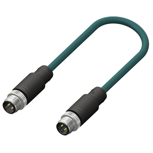 M12 D-Coded Male to Male Straight 4 Pin Connector