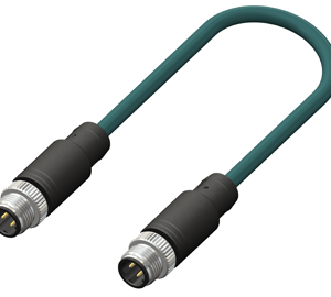 M12 D-Coded Male to Male Straight 4 Pin Connector