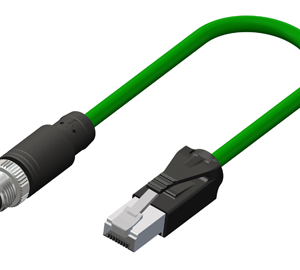 M12 D-Coded Male Straight to RJ45 4 Pin Connector