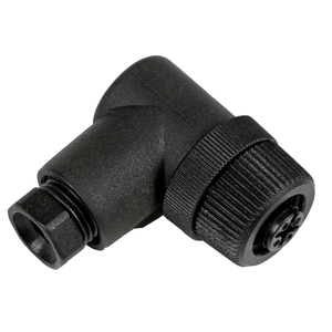 M12 Female Right Angle 4 Pin PG7 Plastic Body Screw Type Connector