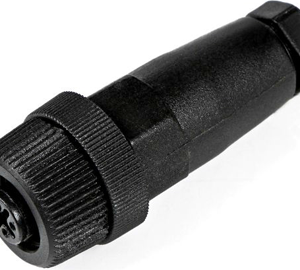 M12 Female Straight 4 Pin PG7 Plastic Body Screw Type Connector