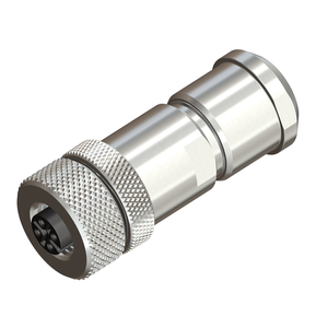 M12 Female Straight 5 Pin PG7 Brass Body Screw Type Connector