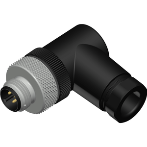 M12 Male Right Angle 4 Pin PG9 Screw Type Connector