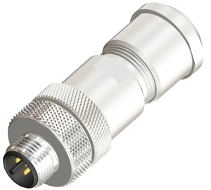 M12 Male Straight 4 Pin PG7 Brass Body Screw Type Connector