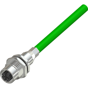 M12 X-Coded Female Rear Panel Mount 8 Pin Connector