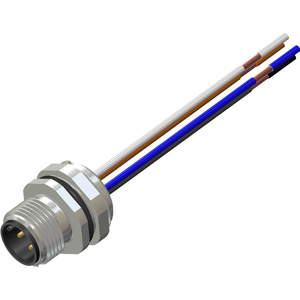 M12 Male PG9 Panel Mount, Front 4 Pin Connector
